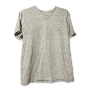 Greg Norman Golf T-Shirt V-Neck Cotton Blend Athletic Fit Marled Gray Men's US M